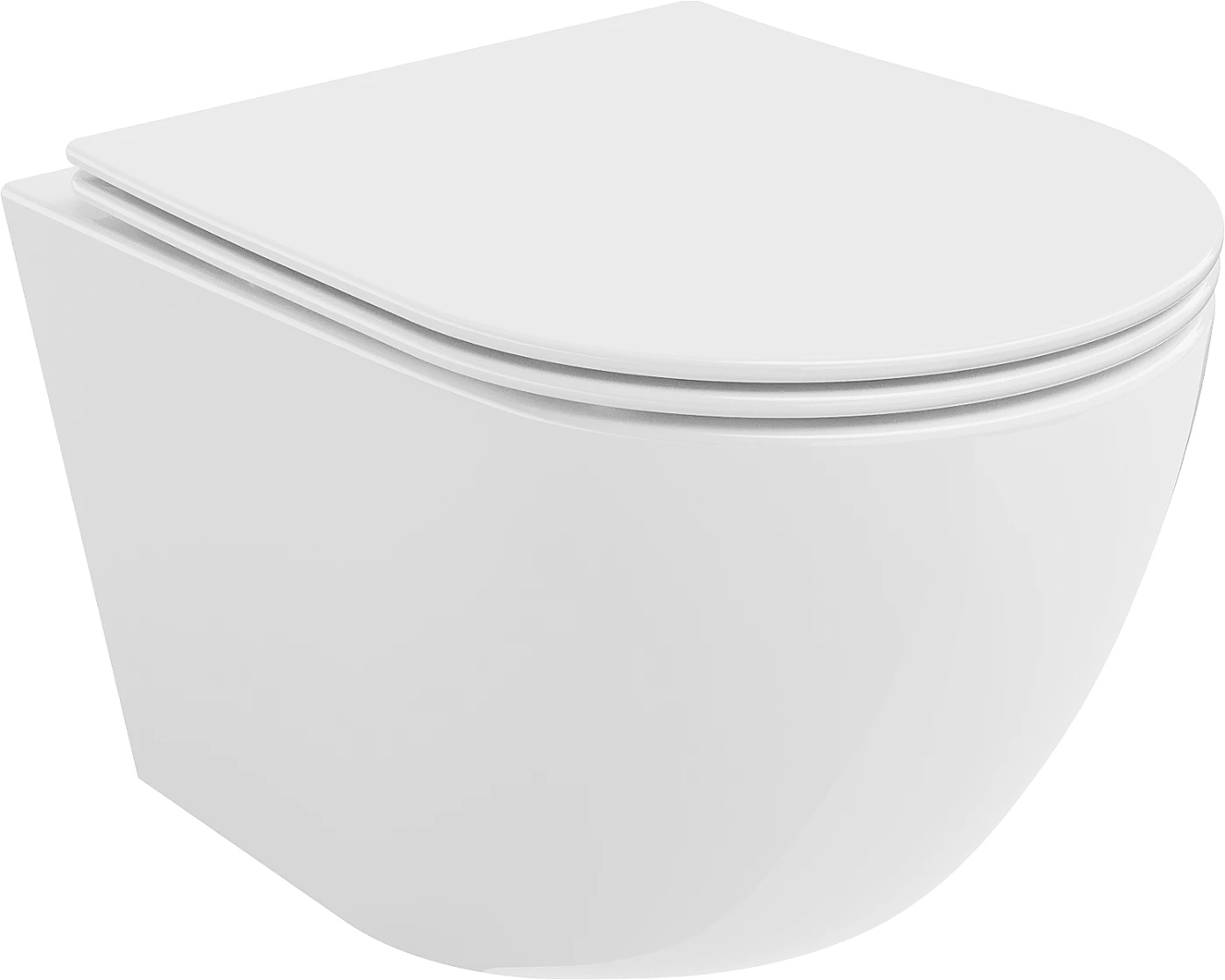 MEXEN LENA RIMLESS TOILET BOWL WITH SLIM SOFT-CLOSE SEAT, DUROPLAST, WHITE