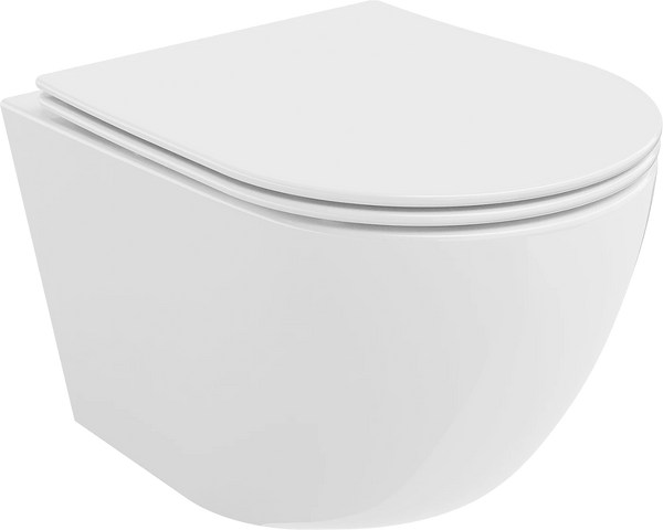 MEXEN LENA RIMLESS TOILET BOWL WITH SLIM SOFT-CLOSE SEAT, DUROPLAST, WHITE