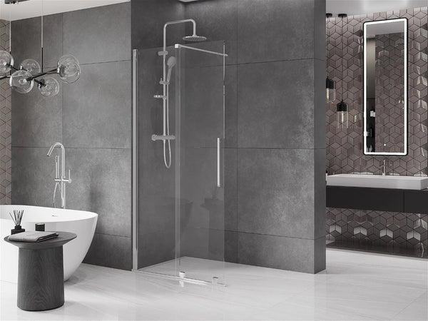 MEXEN VELAR WALK-IN SLIDING SHOWER DOOR -TRANSPARENT, CHROME