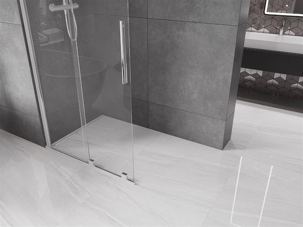 MEXEN VELAR WALK-IN SLIDING SHOWER DOOR -TRANSPARENT, CHROME