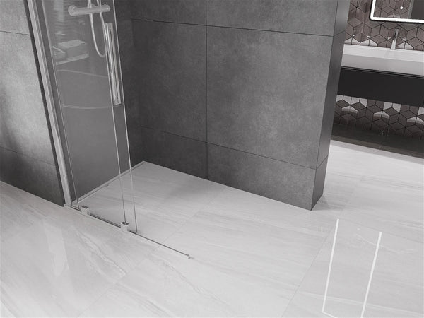 MEXEN VELAR WALK-IN SLIDING SHOWER DOOR -TRANSPARENT, CHROME