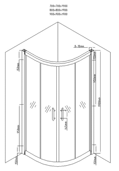 MEXEN RIO SHOWER ENCLOSURE HALF-ROUND-STRIPS, CHROME