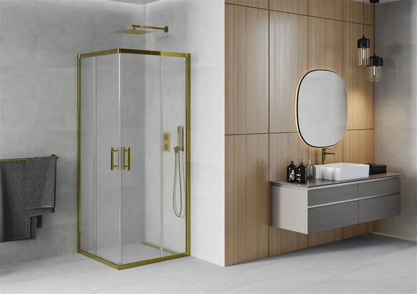 MEXEN RIO SHOWER ENCLOSURE-SQUARE-FROST/GOLD