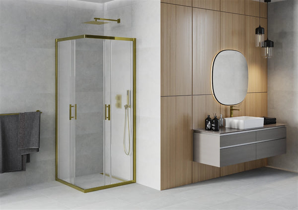 MEXEN RIO SHOWER ENCLOSURE-SQUARE-FROST/GOLD