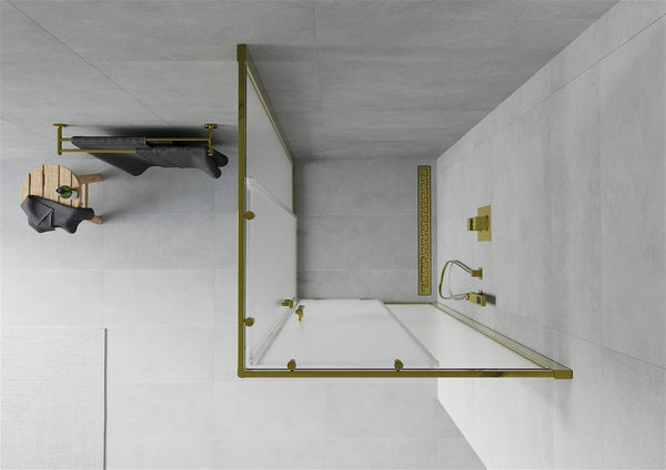 MEXEN RIO SHOWER ENCLOSURE-SQUARE-FROST/GOLD