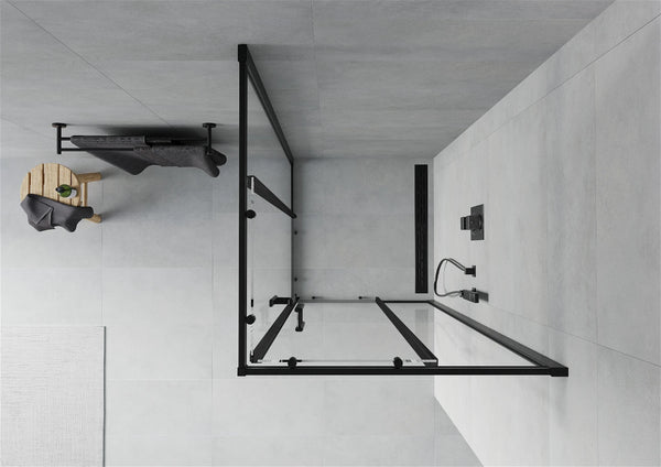 MEXEN RIO SHOWER ENCLOSURE-SQUARE- TRANSPARENT, BLACK