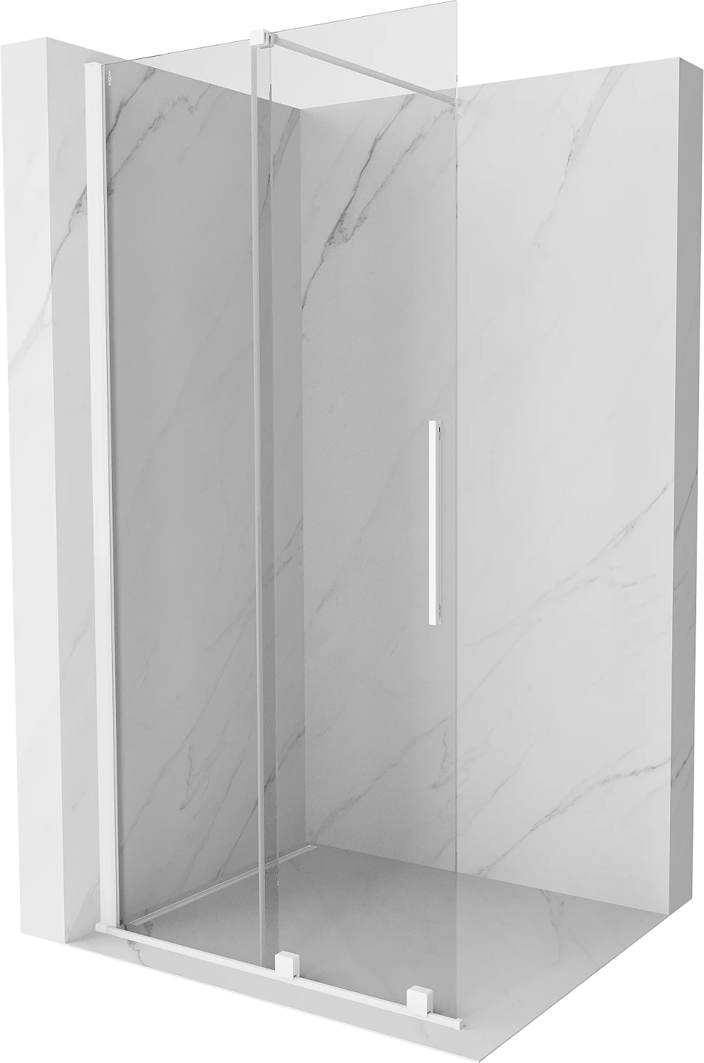 MEXEN VELAR WALK-IN SLIDING SHOWER DOOR-TRANSPARENT, WHITE