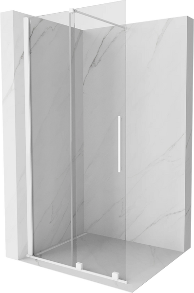 MEXEN VELAR WALK-IN SLIDING SHOWER DOOR-TRANSPARENT, WHITE