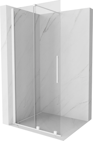 MEXEN VELAR WALK-IN SLIDING SHOWER DOOR-TRANSPARENT, WHITE