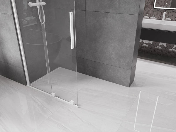 MEXEN VELAR WALK-IN SLIDING SHOWER DOOR-TRANSPARENT, WHITE