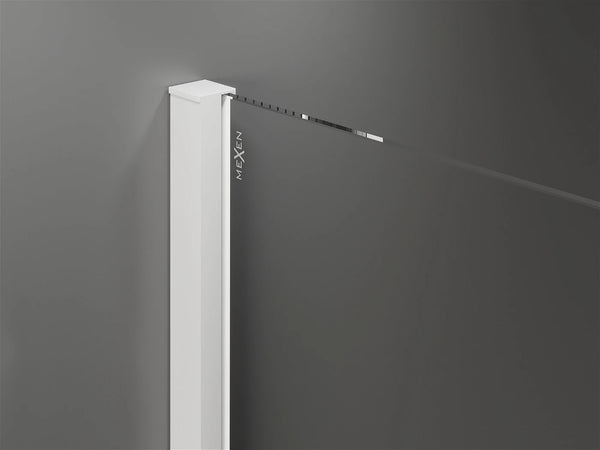 MEXEN VELAR WALK-IN SLIDING SHOWER DOOR-TRANSPARENT, WHITE