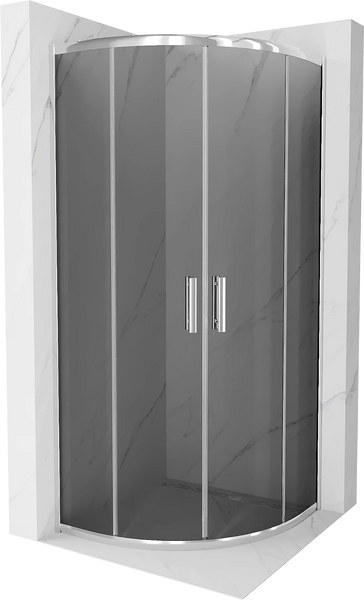 MEXEN RIO SHOWER ENCLOSURE-HALF ROUND-GRAPHITE, CHROME