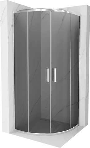 MEXEN RIO SHOWER ENCLOSURE-HALF ROUND-GRAPHITE, CHROME