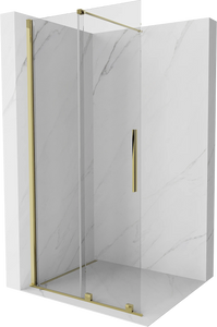 MEXEN VELAR WALK-IN SLIDING SHOWER DOOR -TRANSPARENT, GOLD