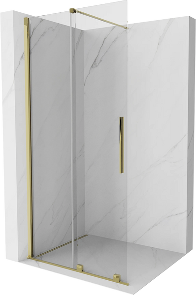 MEXEN VELAR WALK-IN SLIDING SHOWER DOOR -TRANSPARENT, GOLD