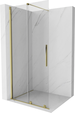 MEXEN VELAR WALK-IN SLIDING SHOWER DOOR -TRANSPARENT, GOLD