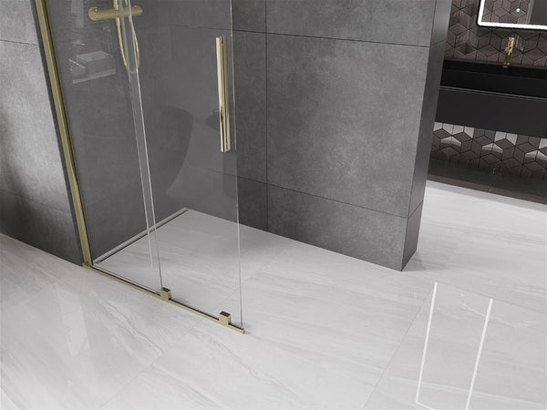 MEXEN VELAR WALK-IN SLIDING SHOWER DOOR -TRANSPARENT, GOLD