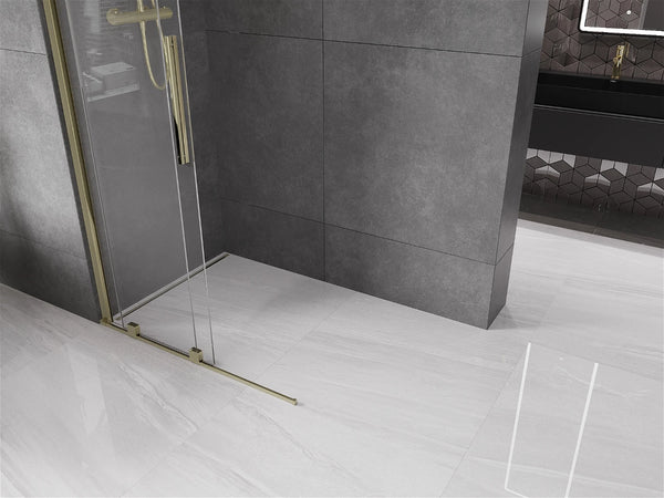 MEXEN VELAR WALK-IN SLIDING SHOWER DOOR -TRANSPARENT, GOLD