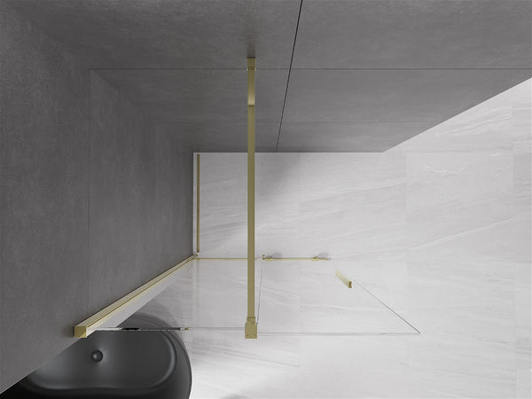 MEXEN VELAR WALK-IN SLIDING SHOWER DOOR -TRANSPARENT, GOLD