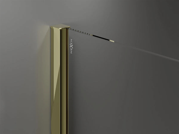 MEXEN VELAR WALK-IN SLIDING SHOWER DOOR -TRANSPARENT, GOLD