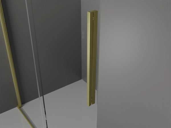 MEXEN VELAR WALK-IN SLIDING SHOWER DOOR-TRANSPARENT, BRUSHED GOLD