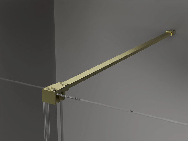 MEXEN VELAR WALK-IN SLIDING SHOWER DOOR-TRANSPARENT, BRUSHED GOLD