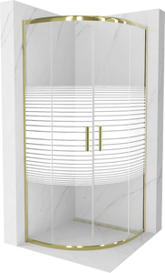 MEXEN RIO SHOWER ENCLOSURE-HALF ROUND- STRIPES, GOLD