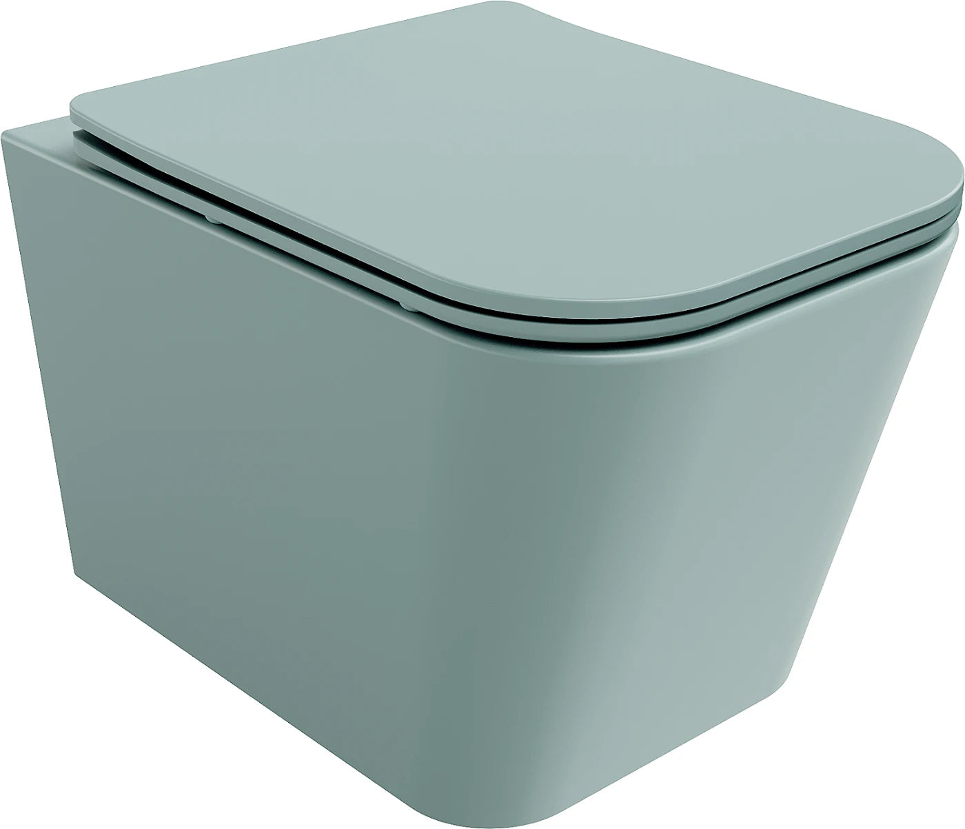 MEXEN TEO RIMLESS TOILET BOWL WITH SLOW-CLOSE SLIM SEAT DUROPLAST-LIGHT GREEN MATT