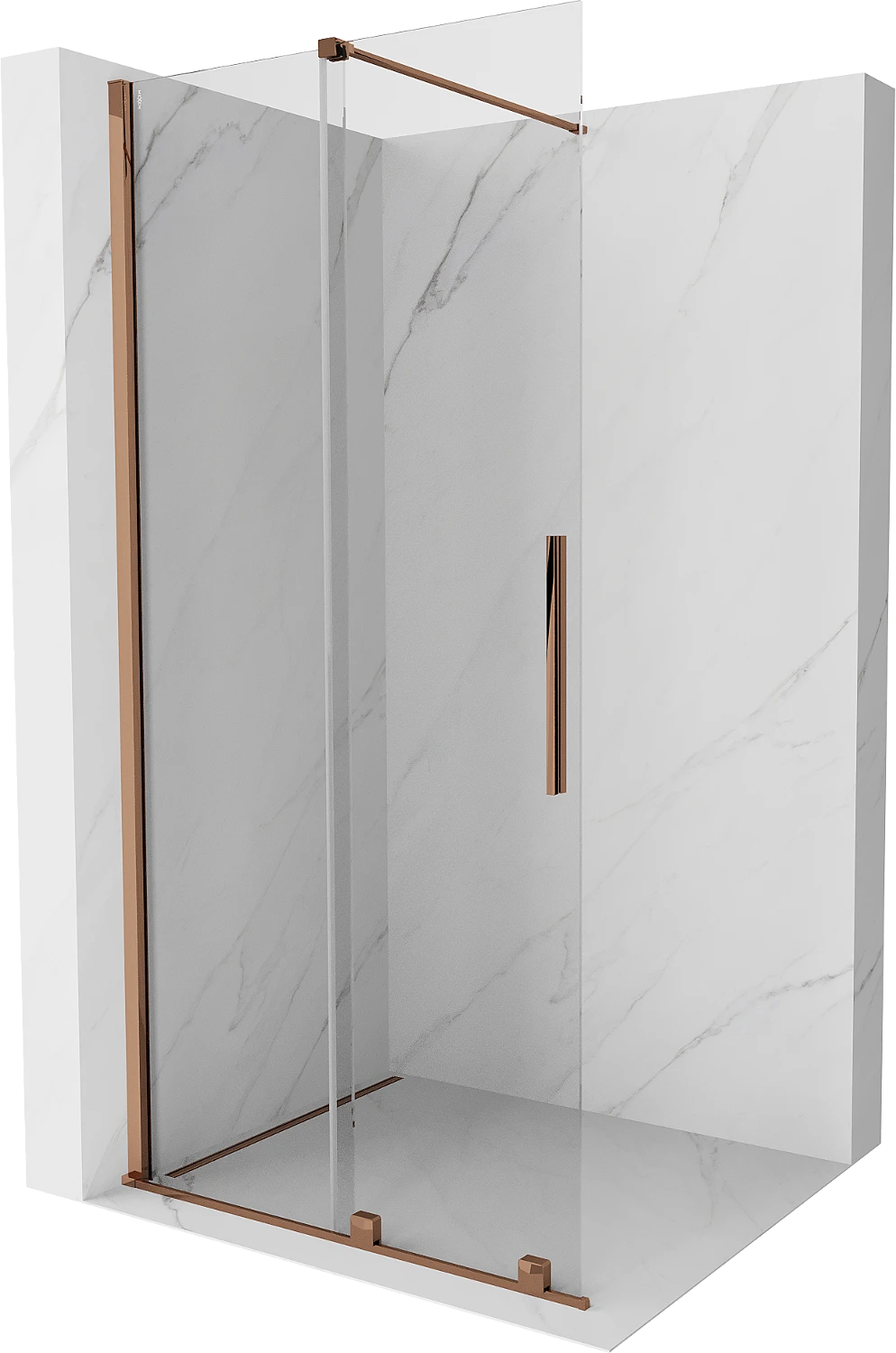 MEXEN VELAR WALK-IN SLIDING SHOWER DOOR-TRANSPARENT, ROSE GOLD