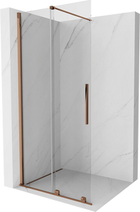 MEXEN VELAR WALK-IN SLIDING SHOWER DOOR-TRANSPARENT, ROSE GOLD