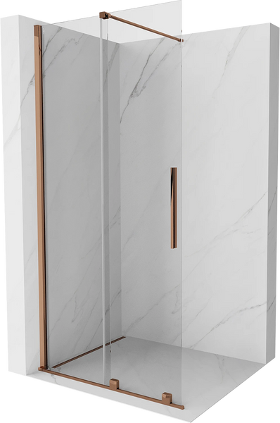 MEXEN VELAR WALK-IN SLIDING SHOWER DOOR-TRANSPARENT, ROSE GOLD