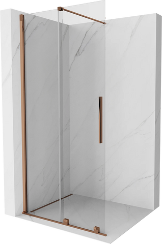 MEXEN VELAR WALK-IN SLIDING SHOWER DOOR-TRANSPARENT, ROSE GOLD