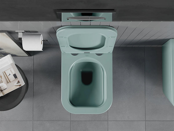 MEXEN TEO RIMLESS TOILET BOWL WITH SLOW-CLOSE SLIM SEAT DUROPLAST-LIGHT GREEN MATT