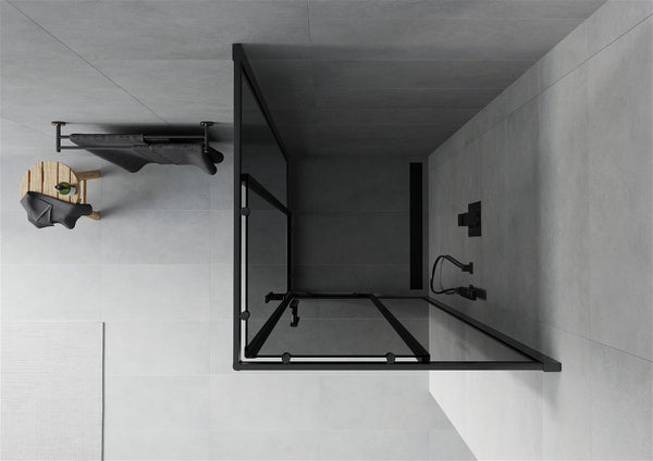 MEXEN RIO SHOWER ENCLOSURE-SQUARE-GRAPHITE,BLACK