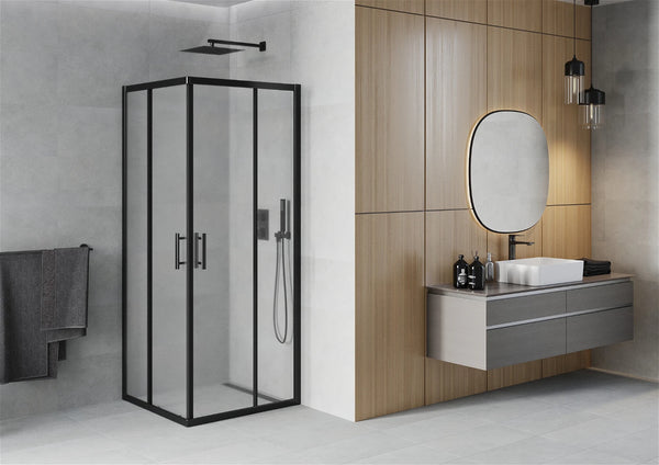 MEXEN RIO SHOWER ENCLOSURE- SQUARE -FROST, BLACK