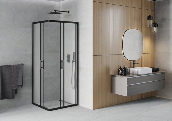 MEXEN RIO SHOWER ENCLOSURE- SQUARE -FROST, BLACK