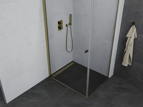 MEXEN PRETORIA SHOWER ENCLOSURE WITH TILTING DOORS/ TRANSPARENT/GOLD