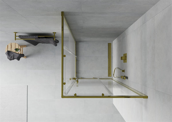 MEXEN RIO SHOWER ENCLOSURE SQUARE - TRANSPARENT, GOLD