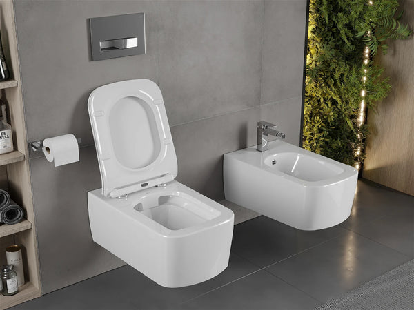 MEXEN YORK RIMLESS TOILET BOWL WITH SLOW-CLOSE SLIM SEAT DUROPLAST-WHITE