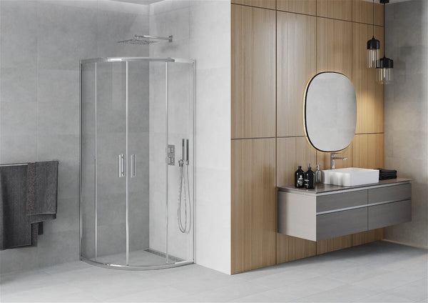 MEXEN RIO SHOWER ENCLOSURE-HALF ROUND-TRANSPARENT-CHROME