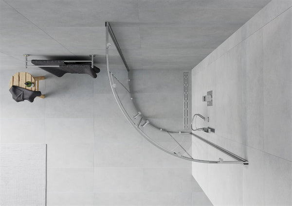 MEXEN RIO SHOWER ENCLOSURE-HALF ROUND-TRANSPARENT-CHROME