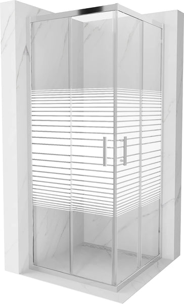 MEXEN RIO SHOWER ENCLOSURE SQUARE -STRIPS,TRANSPARANT