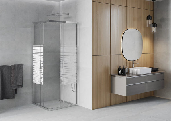 MEXEN RIO SHOWER ENCLOSURE SQUARE -STRIPS,TRANSPARANT