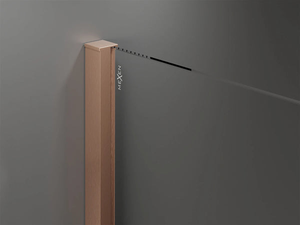 MEXEN VELAR WALK-IN SLIDING SHOWER DOOR -TRANSPARENT, BRUSHED COPPER