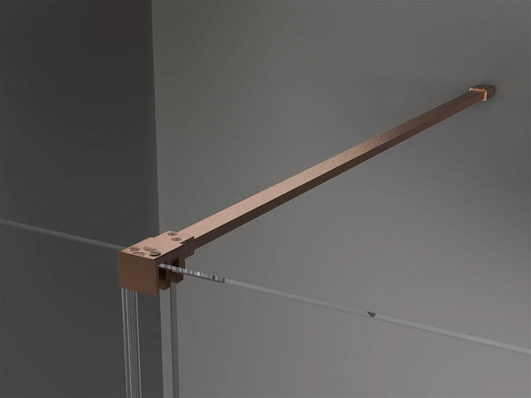 MEXEN VELAR WALK-IN SLIDING SHOWER DOOR -TRANSPARENT, BRUSHED COPPER