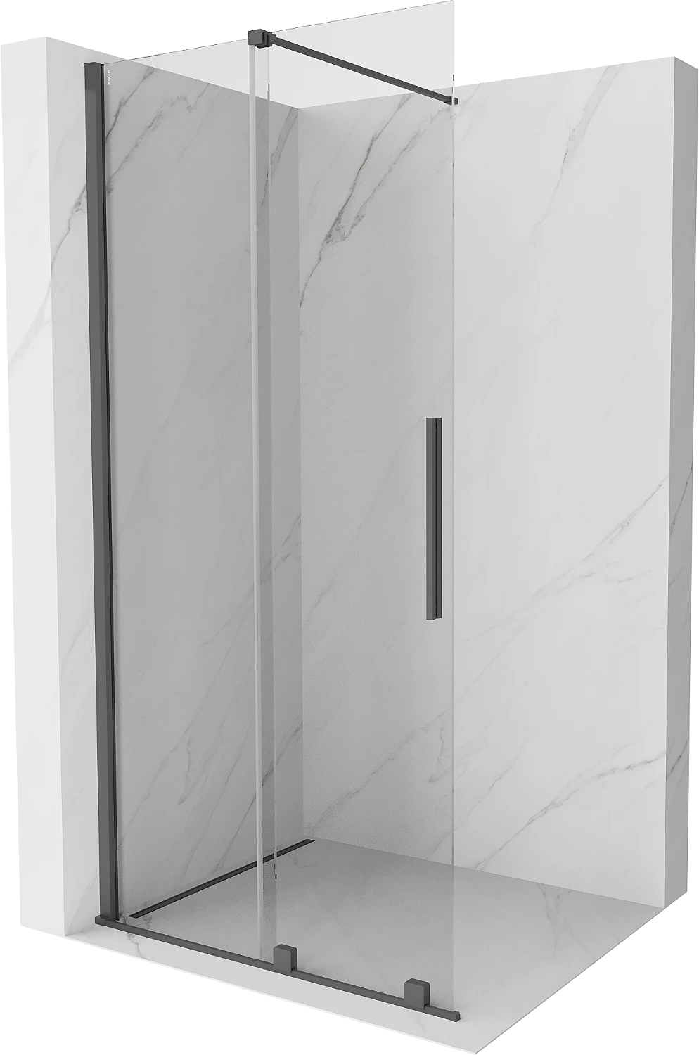 MEXEN VELAR WALK-IN SLIDING SHOWER DOOR- TRANSPARENT, GUN GRAY BRUSHED