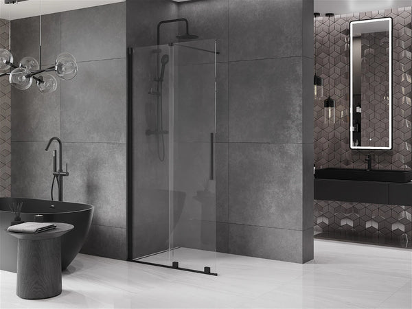 MEXEN VELAR WALK-IN SLIDING SHOWER DOOR- TRANSPARENT, BLACK