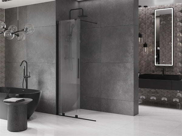 MEXEN VELAR WALK-IN SLIDING SHOWER DOOR- TRANSPARENT, BLACK