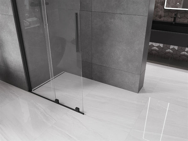 MEXEN VELAR WALK-IN SLIDING SHOWER DOOR- TRANSPARENT, BLACK