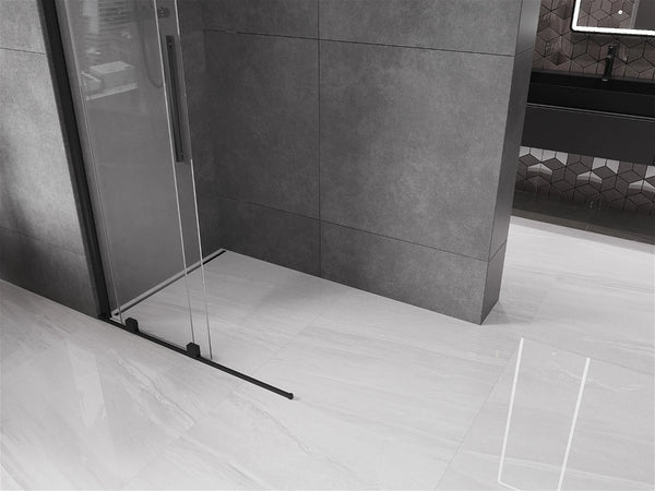 MEXEN VELAR WALK-IN SLIDING SHOWER DOOR- TRANSPARENT, BLACK